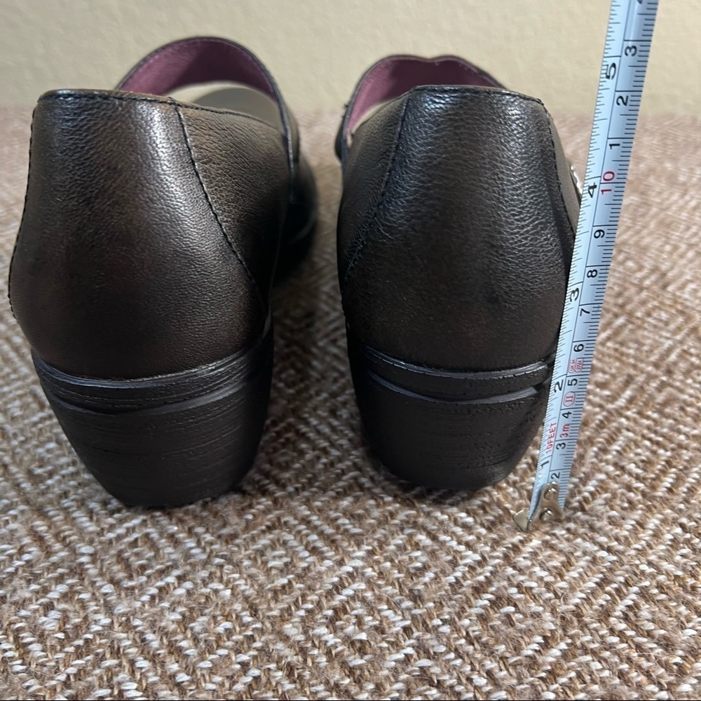 Dansko Adelle Mary Jane Wedge Black Leather Comfortable Dark Academia Sz 38-7.5 - Picture 9 of 11